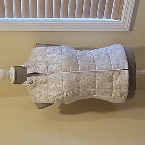 White House Black Market silver metallic vest